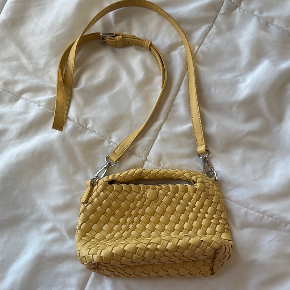 Yellow Woven Crossbody Bag